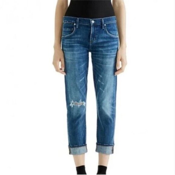 Agolde Isabel Slim Boyfriend Ankle in Starwood Distressed size 30